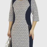 LYSA - Stílusos Mintás Midi Ruha