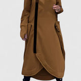 MARIE - Hosszú kabát kapucnival és cipzárral