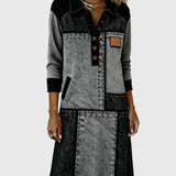 Vellora - Színes Paneles Gombos Ruha