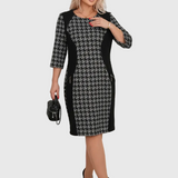 LYSA - Stílusos Mintás Midi Ruha