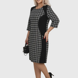 LYSA - Stílusos Mintás Midi Ruha