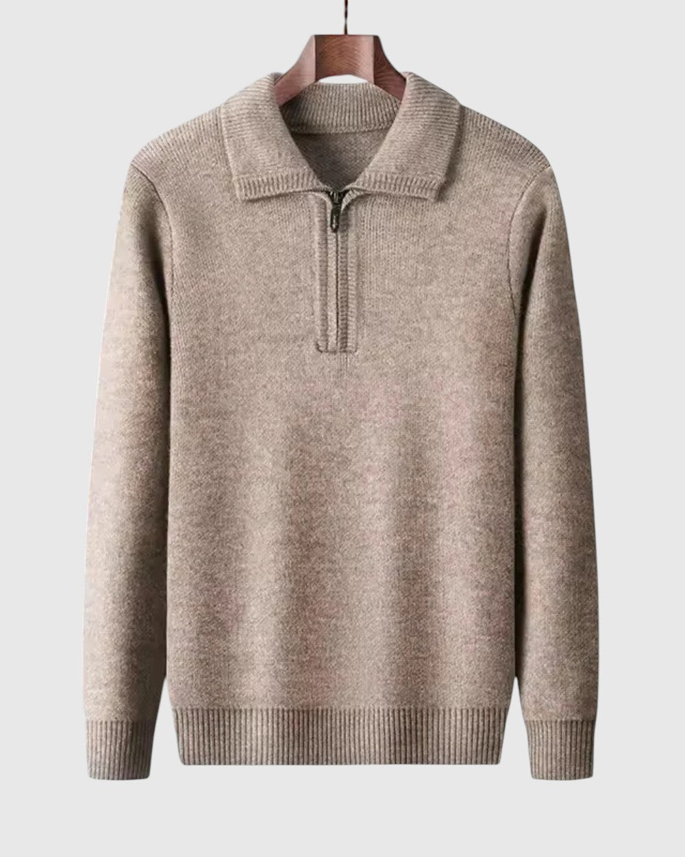 Levente - Kasjmírvékony pulóver negyedzipzárral Gstaad