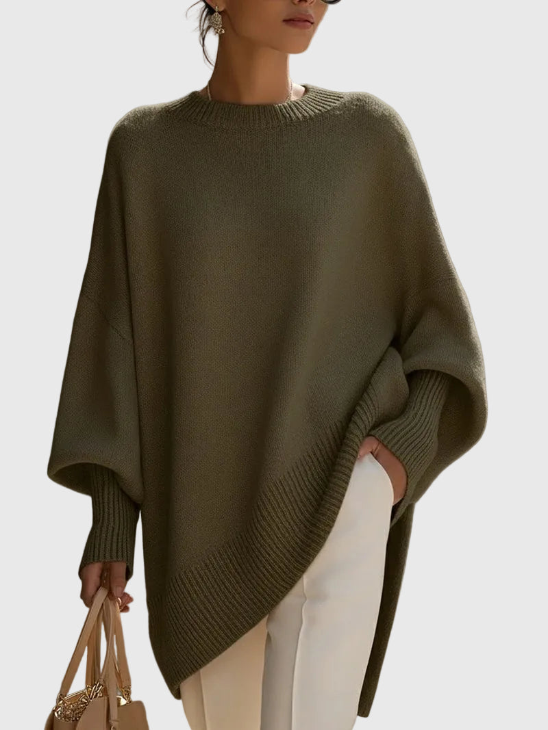 Kimia - Oversized Kötött Kerek Nyakú Pulóver
