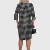 LYSA - Stílusos Mintás Midi Ruha