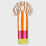 Kaya - Maxi ruha mély dekoltázzsal és ballon ujjakkal