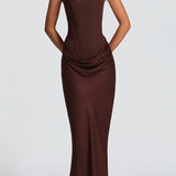 Leonor - Maxi ruha négyzet alakú dekoltázzsal