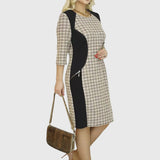 LYSA - Stílusos Mintás Midi Ruha