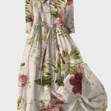 Elegáns hosszú virágmintás ruha