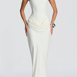 Leonor - Maxi ruha négyzet alakú dekoltázzsal