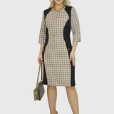 LYSA - Stílusos Mintás Midi Ruha