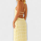 Adilin - Hosszú ruha, nyakpántos dekoltázzsal