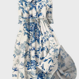 Porcelán ruha színes mintával