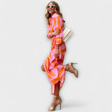 Klarisa - Csíkos Midi Ruha