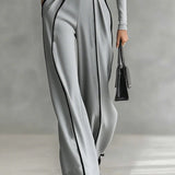 Solana - Magasnyakú, Hosszú Ujjú Felső és Széles Szárú Nadrág Övvel