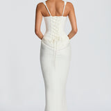 Leonor - Maxi ruha négyzet alakú dekoltázzsal