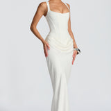 Leonor - Maxi ruha négyzet alakú dekoltázzsal