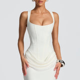 Leonor - Maxi ruha négyzet alakú dekoltázzsal