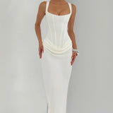 Leonor - Maxi ruha négyzet alakú dekoltázzsal