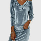 Zsófia - Laza Fazonú Velúr Ruha