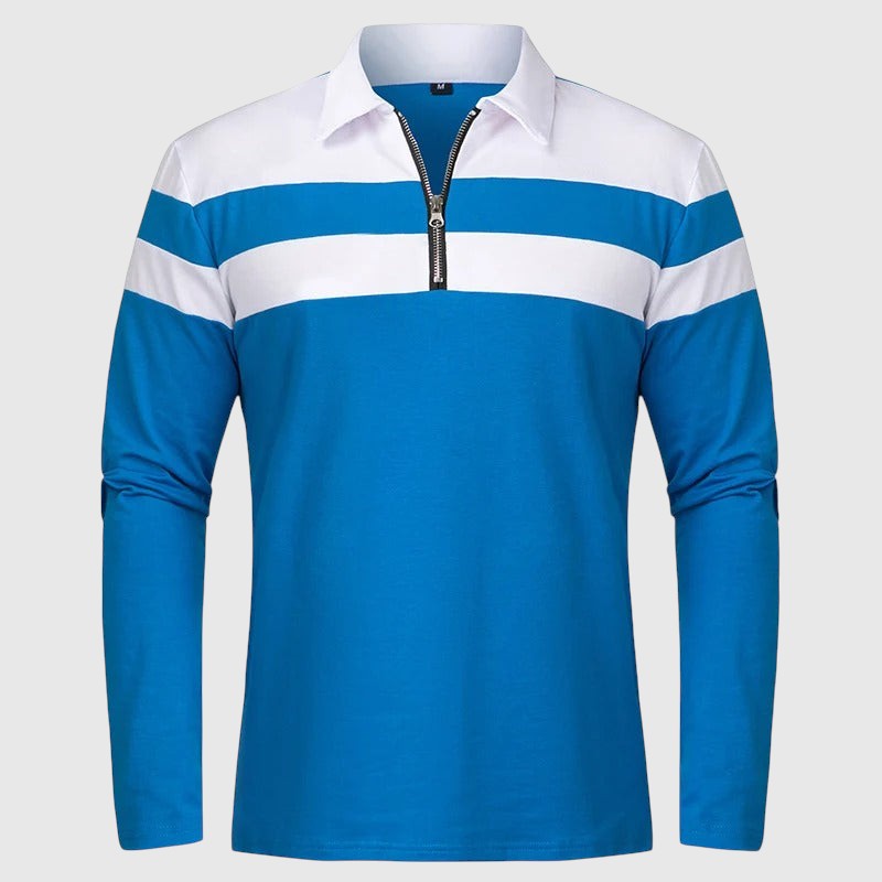 Ábel - Elegáns pulóver cipzárral és csíkokkal